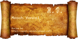 Mesch Vencel névjegykártya
